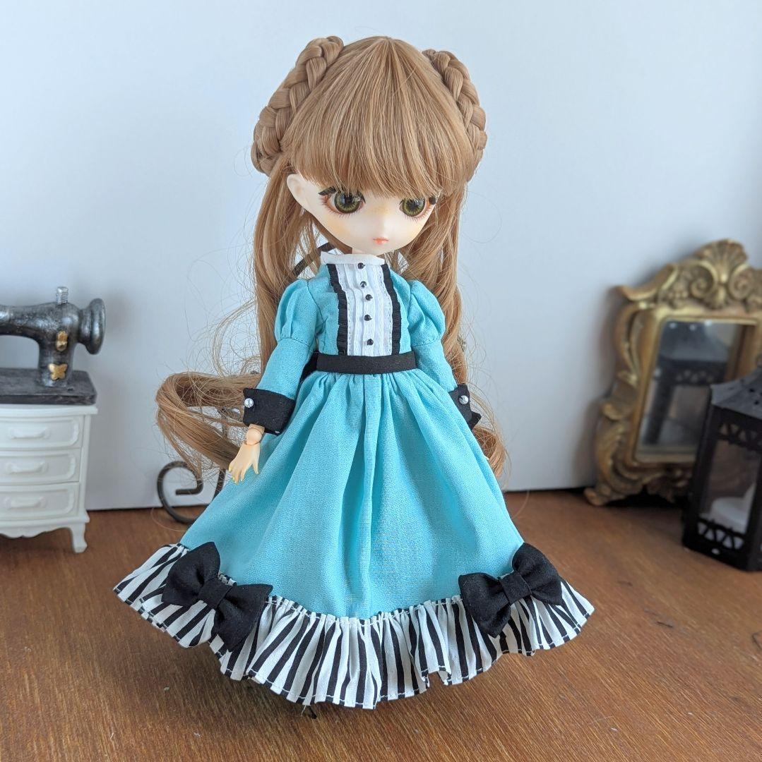 1170※ハルモニアブルーム ※ミントブルーのロングドレスとボンネット