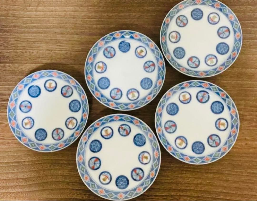 柿右衛門　舟丸地文　皿　5枚