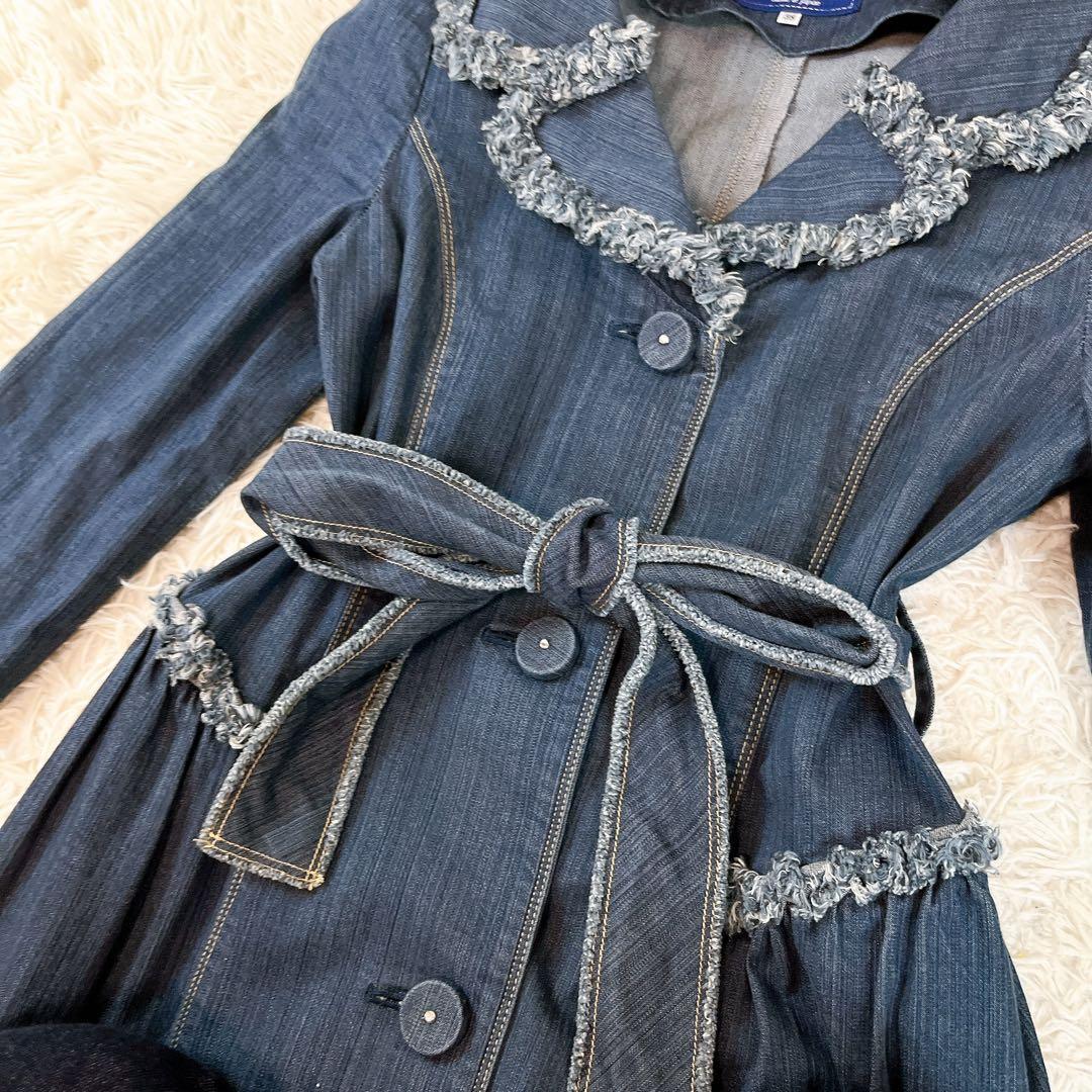 エムズグレイシー トレンチコート デニム フリル ハート　ベルト 38 M
