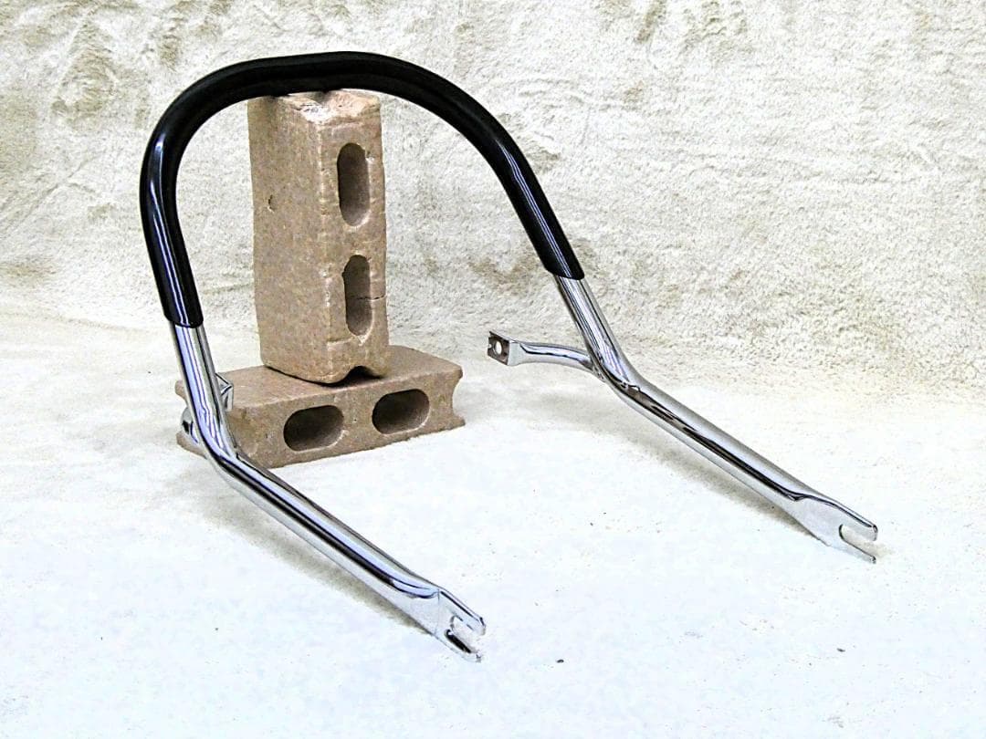 GS400 メッキ極太タンデムバー ゴム巻き　黒/ブラック　GS400E