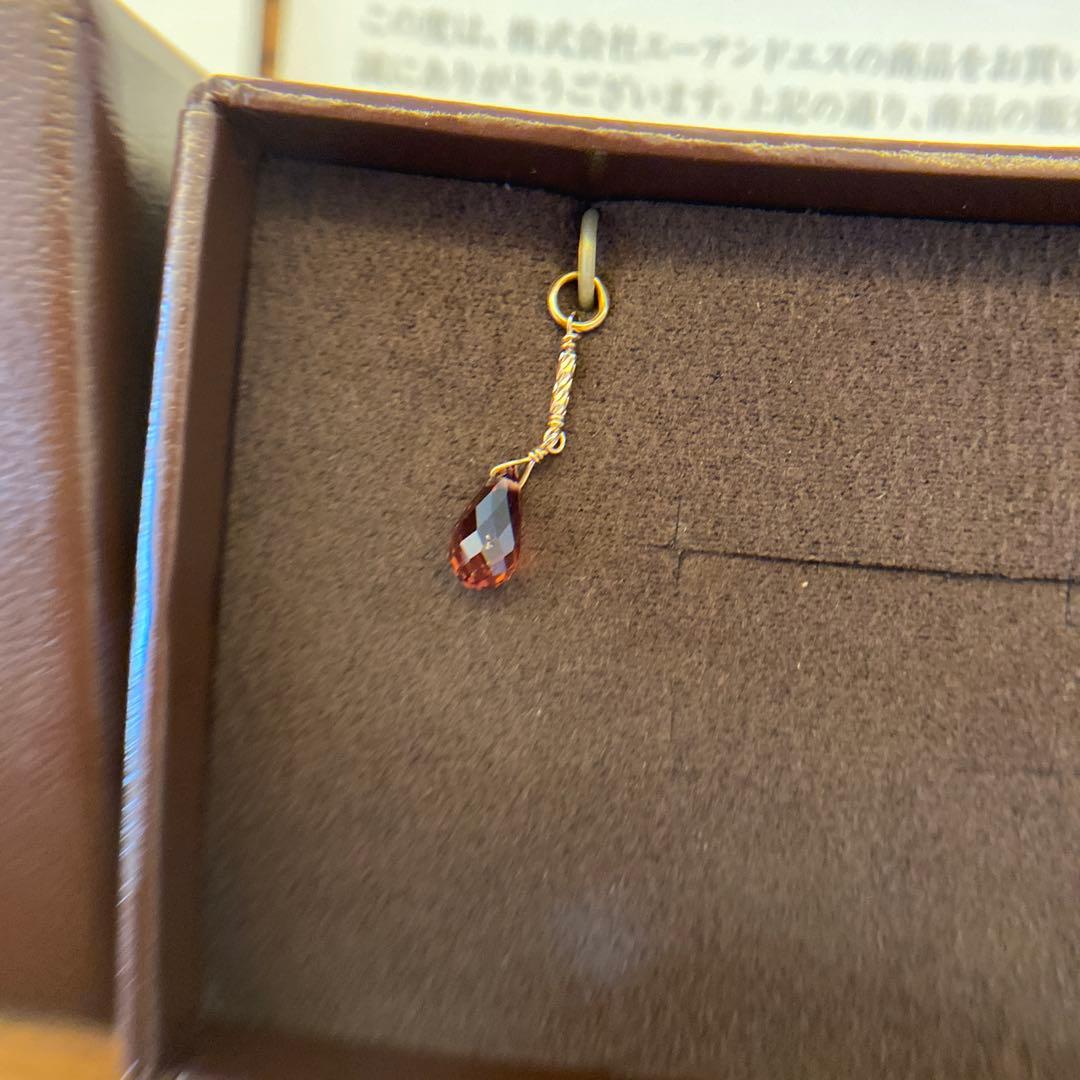 agate K10 ロードライトガーネット　ピアスチャーム