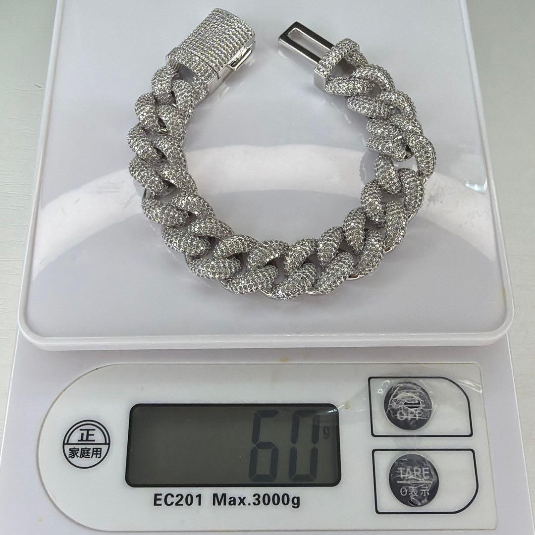 フルジルコニア マイアミキューバンチェーン ブレスレット CZダイヤ