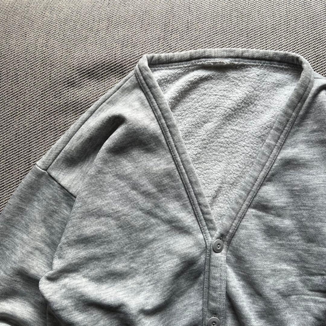 90s JERZEES USA製 スウェットカーディガン 無地 ソリッド グレー