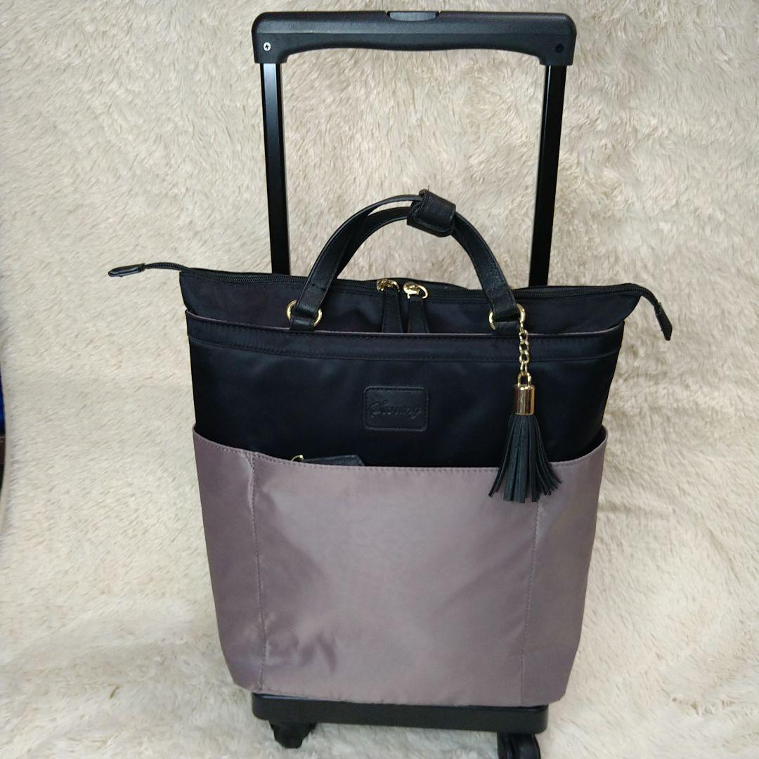美品【スワニー】キャリーバッグ タイヤ４輪 レオパード