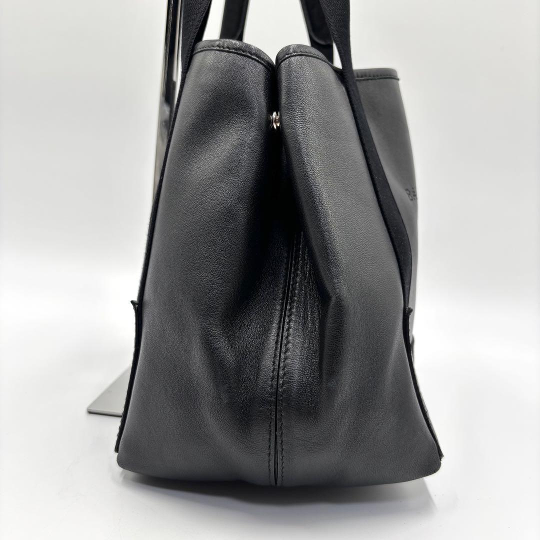 BALENCIAGA バレンシアガ トートバッグ パンチング ブラック レザー