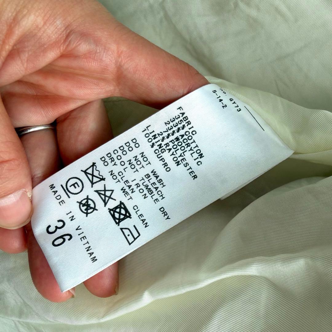 美品　プラージュ GIOLICA ヘリンボン コクーンコート ツイード ホワイト