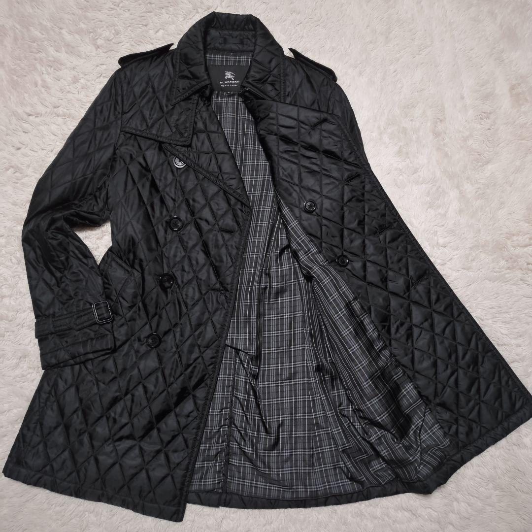 極美品！バーバリーブラックレーベル　キルティングトレンチコート　M　ノバチェック