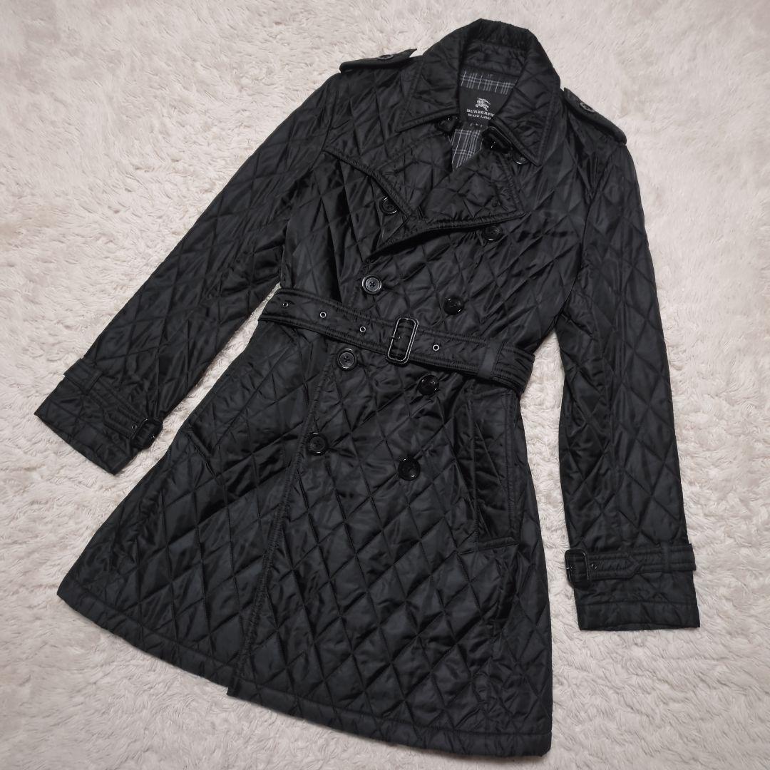 極美品！バーバリーブラックレーベル　キルティングトレンチコート　M　ノバチェック
