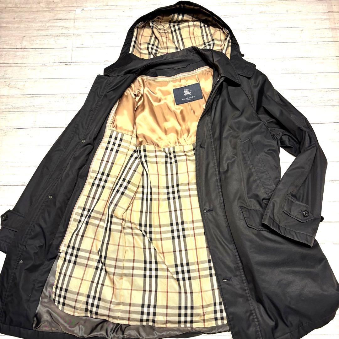 バーバリーロンドン ダウンライナー付きフーデットステンカラーコート　2way