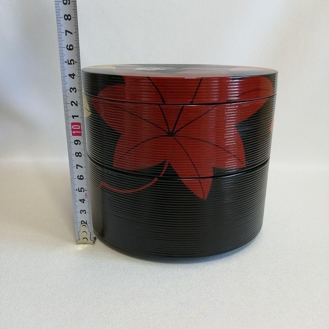 未使用/平安象彦 曇錦 木製 二段重箱　花見 茶道具 お正月