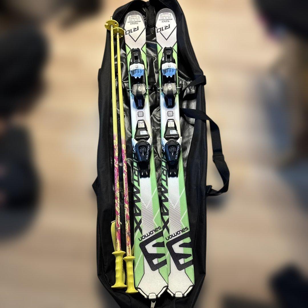 パブロ　サロモン　ショートマックス120 ショートスキー　ストック、ケース