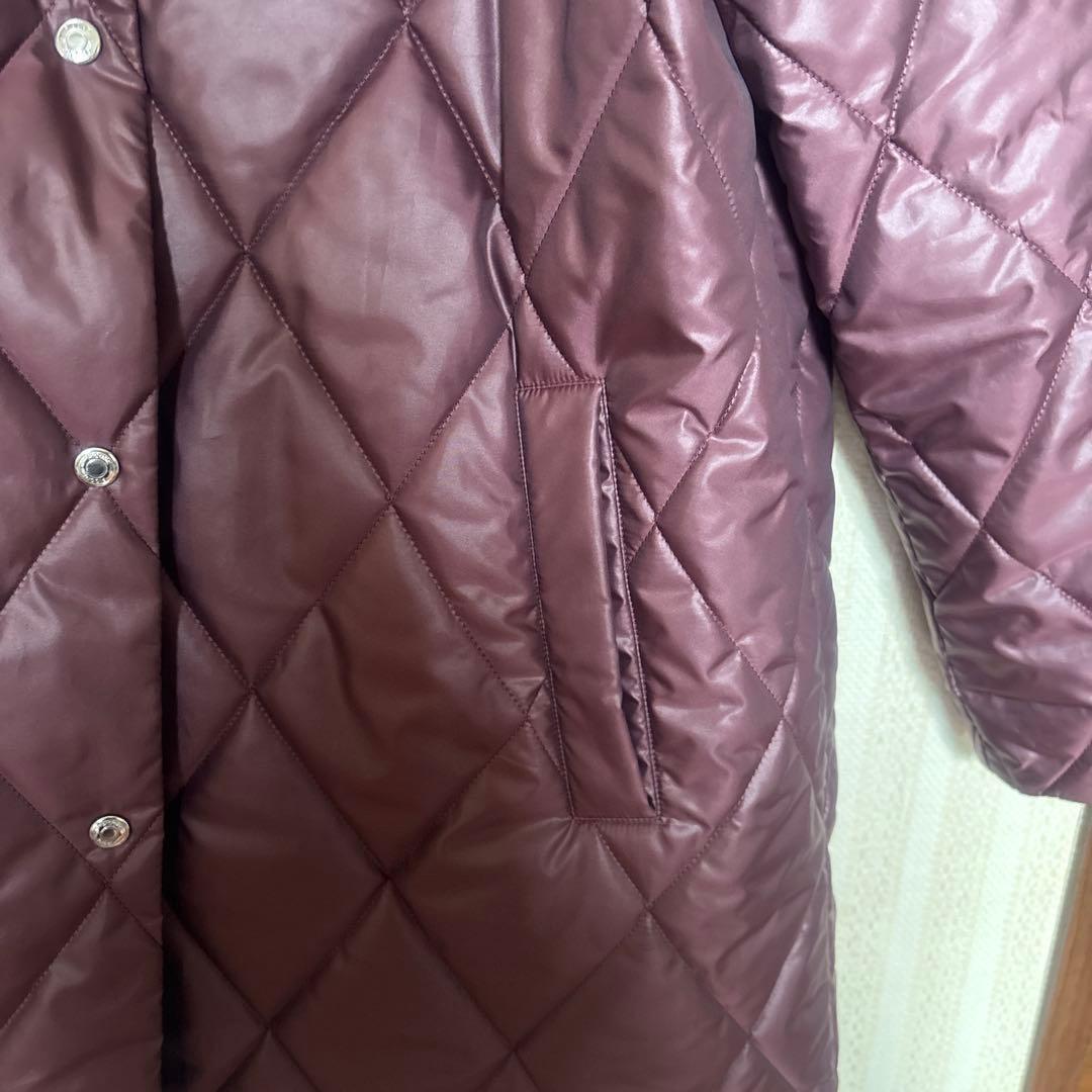 ピッコーネ ワインレッド ダウン 中綿 コート ひざ丈 キルティング