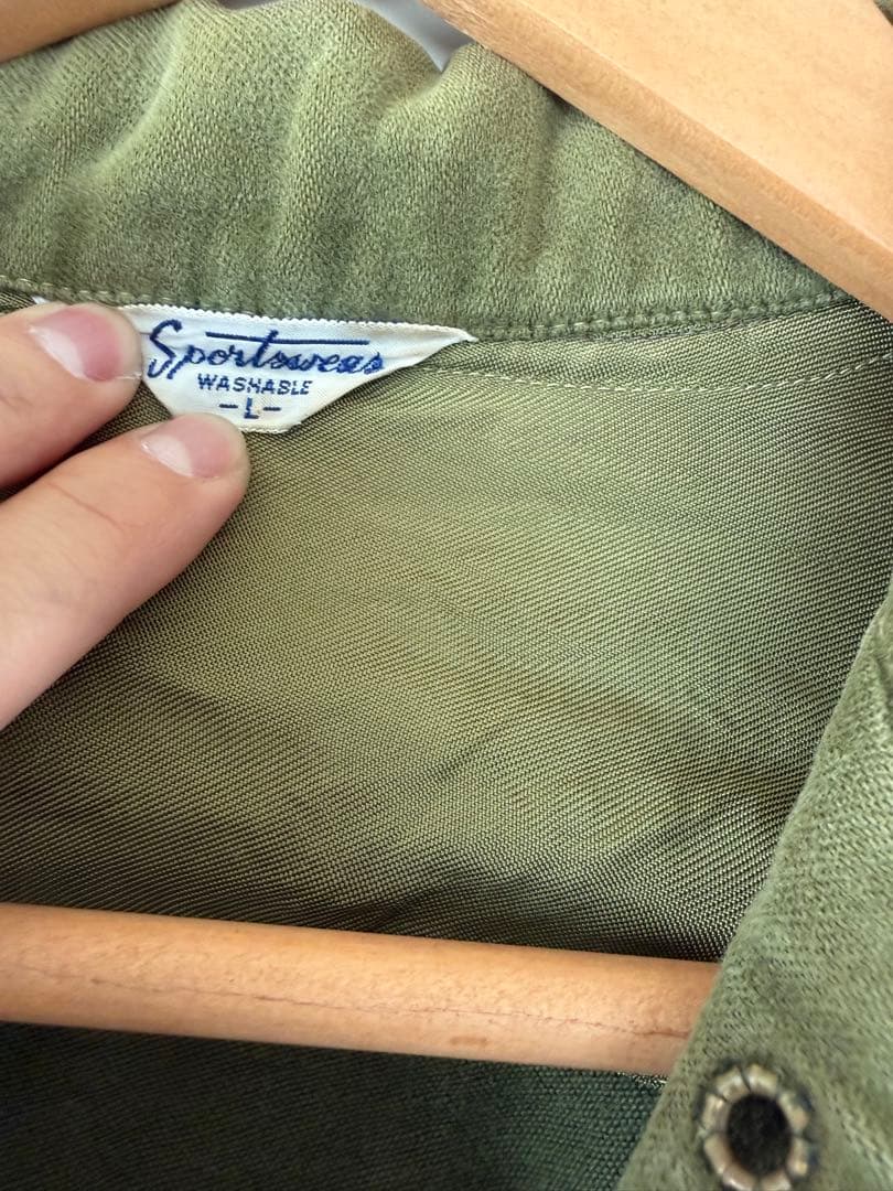 Sportswear Vintage レースアッププルオーバー　オリーブ　L