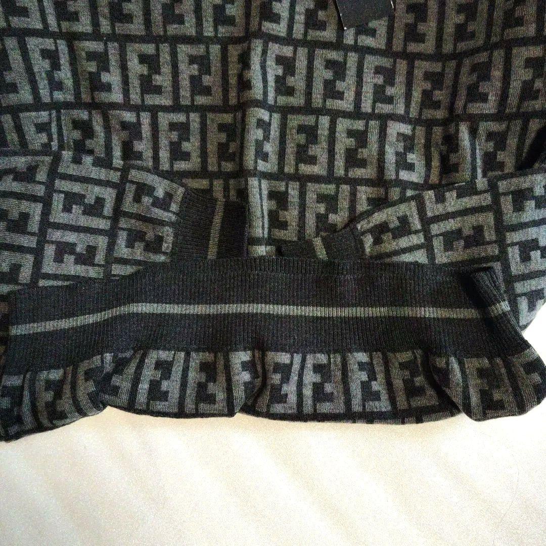 レア　FENDI フェンディ　ウール混　ズッカ　ニット　セーター　グレー　48