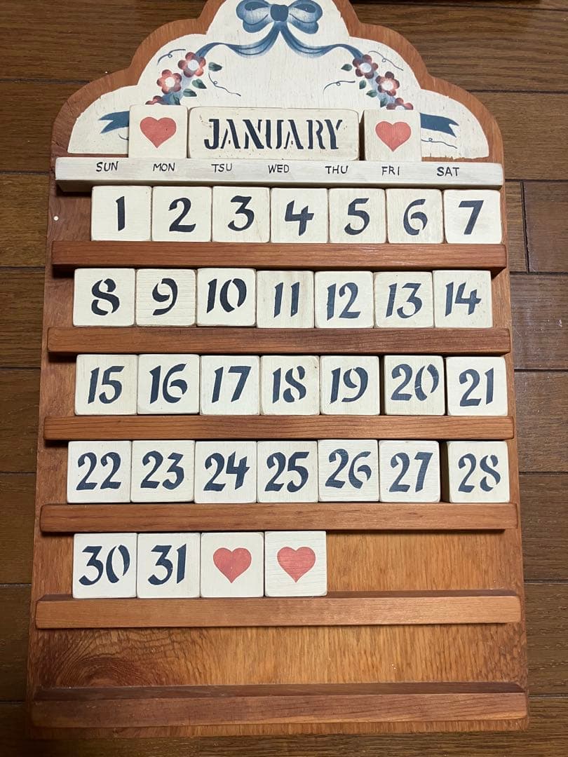 【廃盤】 enfant アンファン　木製　万年カレンダー　コーハウス