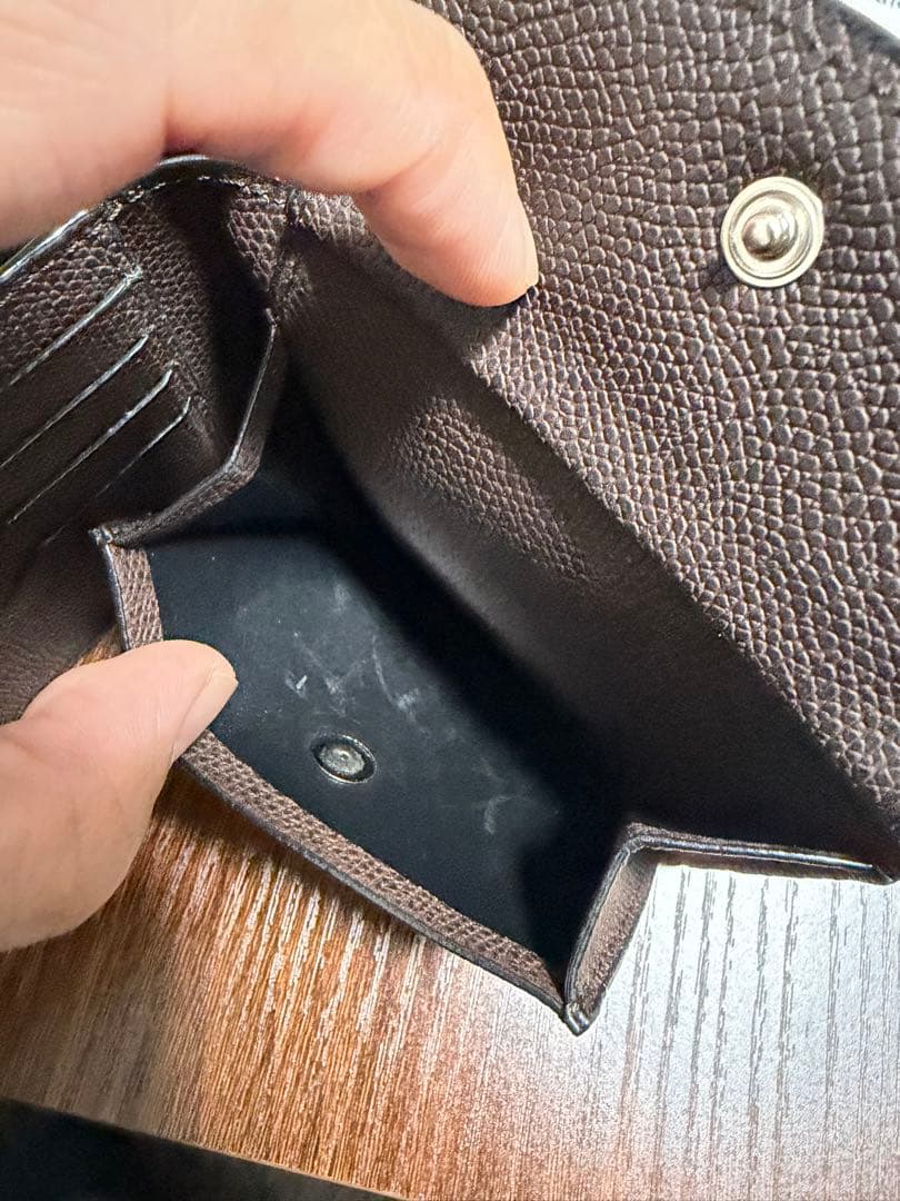 最終値下げValextra 二つ折り財布 小銭入れ付き ブラウン