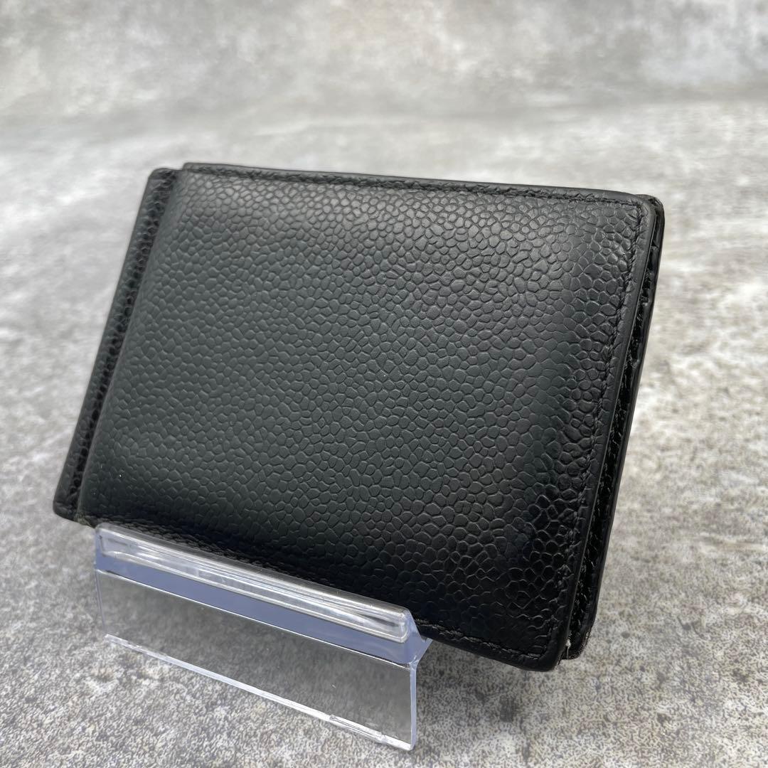 【美品】トムブラウン　折財布 トリコロール　黒　ブラック　クリップ付き