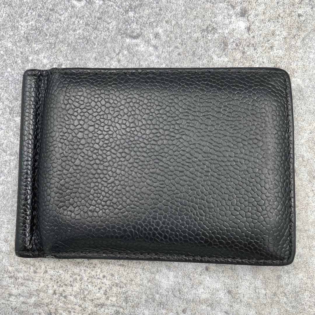 【美品】トムブラウン　折財布 トリコロール　黒　ブラック　クリップ付き