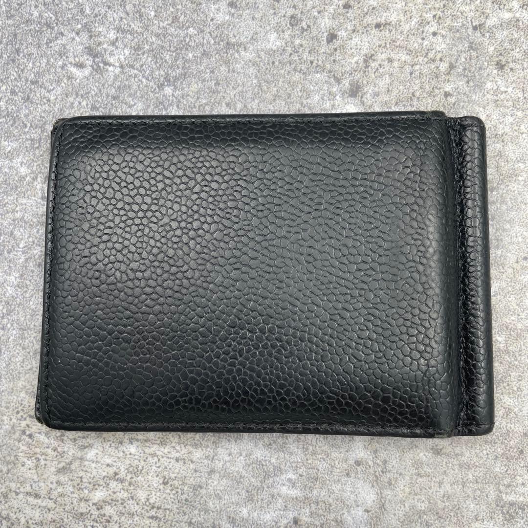 【美品】トムブラウン　折財布 トリコロール　黒　ブラック　クリップ付き