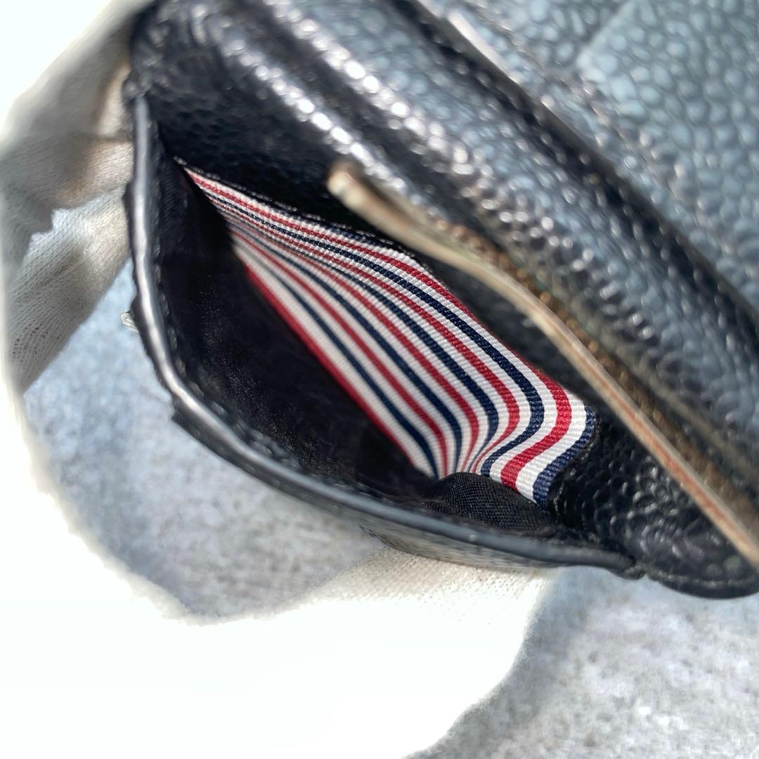 【美品】トムブラウン　折財布 トリコロール　黒　ブラック　クリップ付き