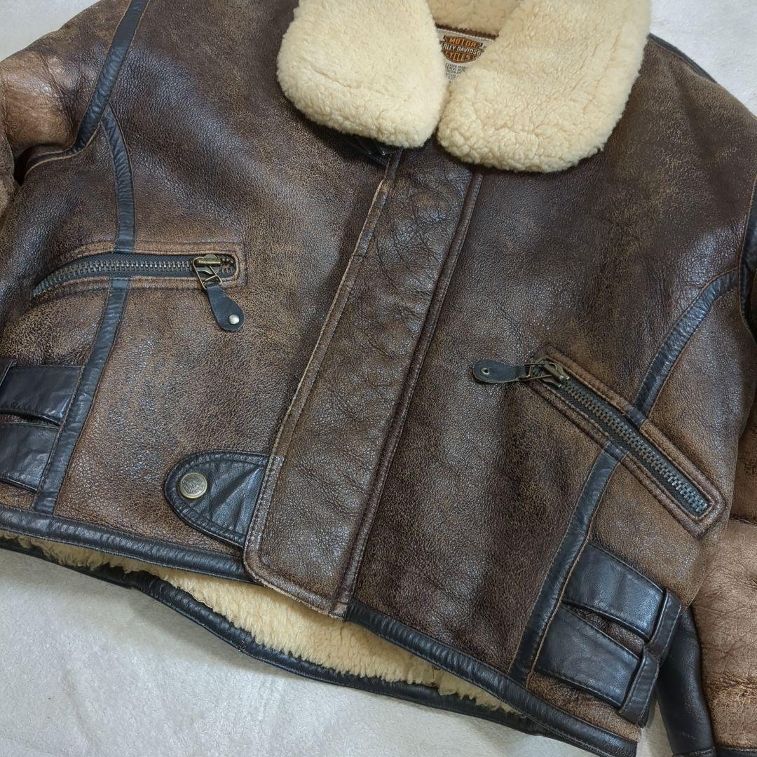 ハーレーダビッドソン B-3 ムートン ジャケット Lサイズ ライダース