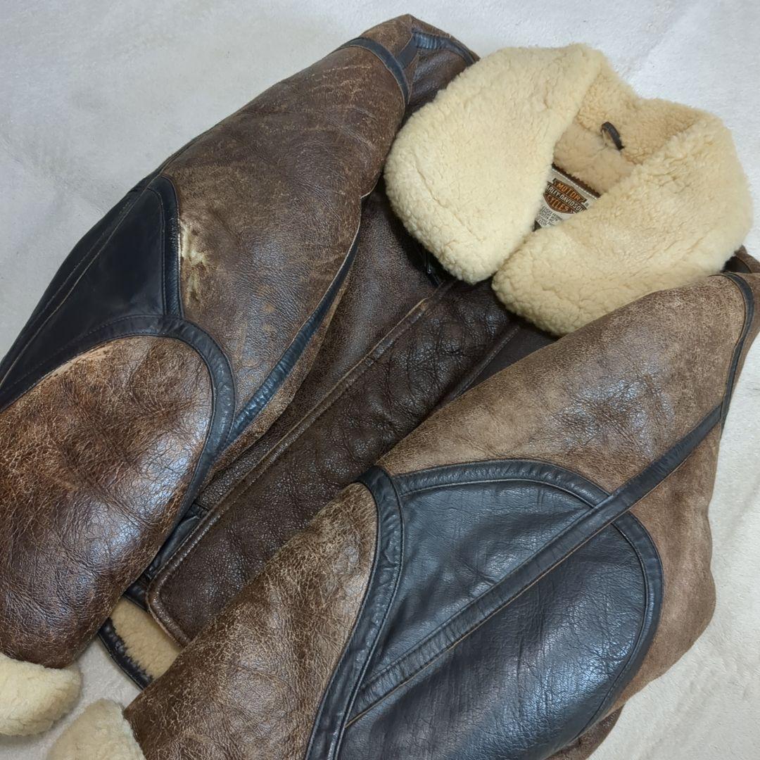 ハーレーダビッドソン B-3 ムートン ジャケット Lサイズ ライダース