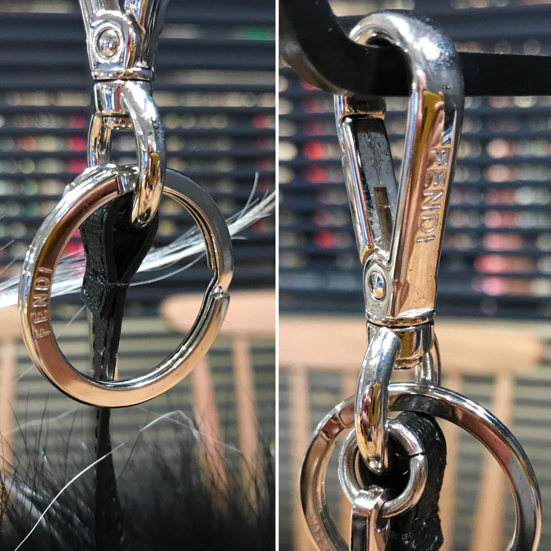 超美品 フェンディ モンスター バッグバグズ バッグチャーム ファー 黒色