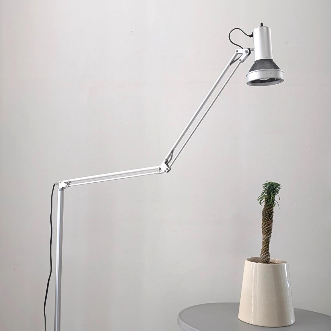 ビンテージ 無印 90年代 スチールメッシュ×アルミ スタンドライト 照明 希少