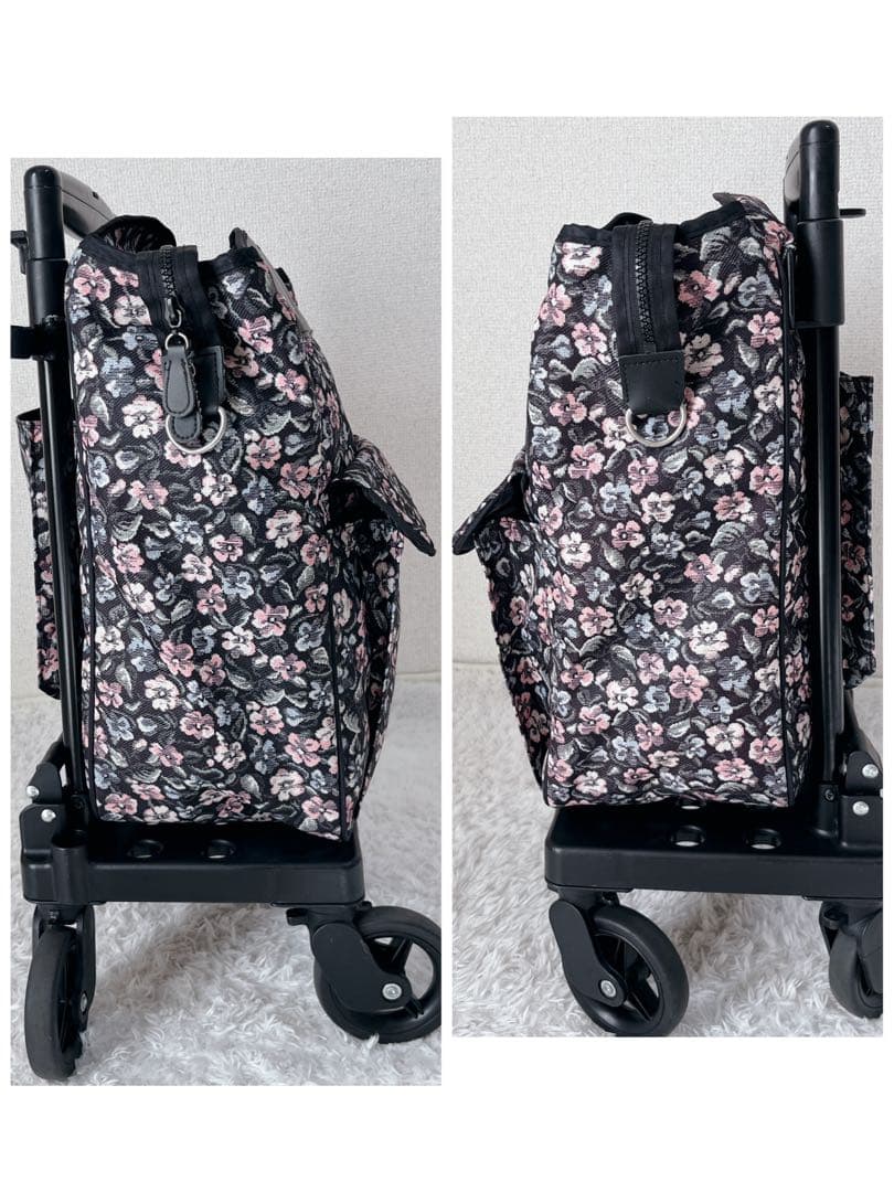 美品✨島製作所 ショッピングカート　サイドカー　メロディスムーズST 花柄　軽量