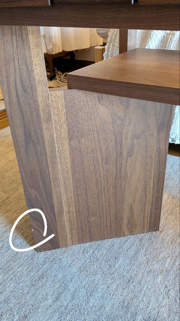 【中古/美品】ローテーブル ウォールナット ガラス天板 飾り棚付 葉山家具