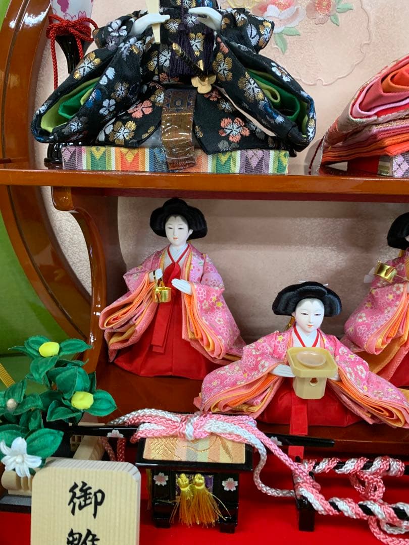 お雛様　円形アクリルケース　難あり