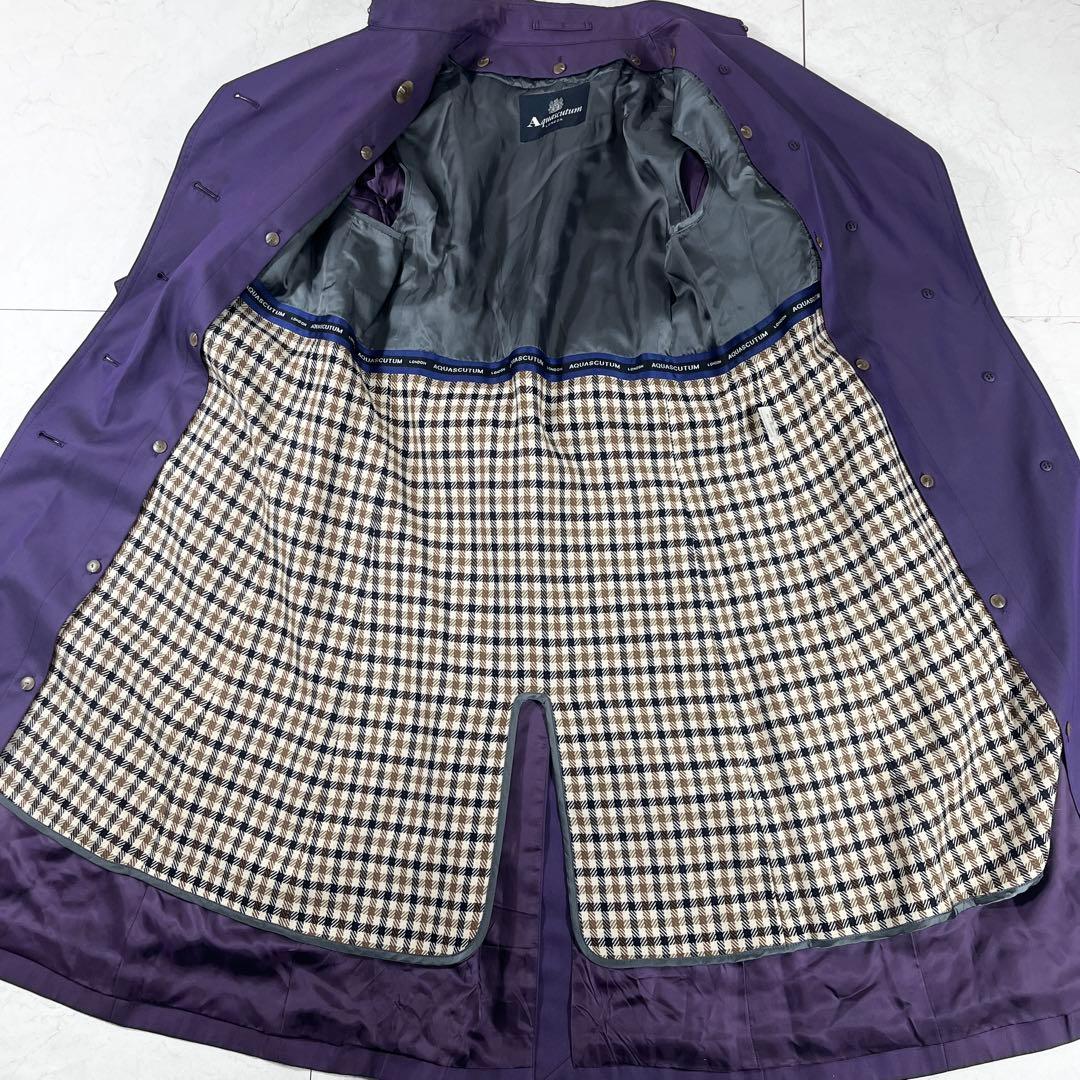 ✨未使用級 アクアスキュータム 希少カラー トレンチコート ライナー チェック