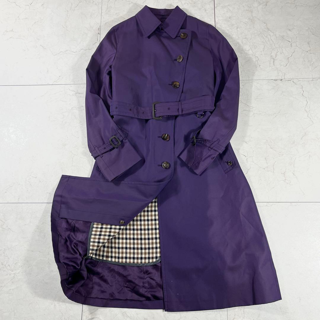 ✨未使用級 アクアスキュータム 希少カラー トレンチコート ライナー チェック