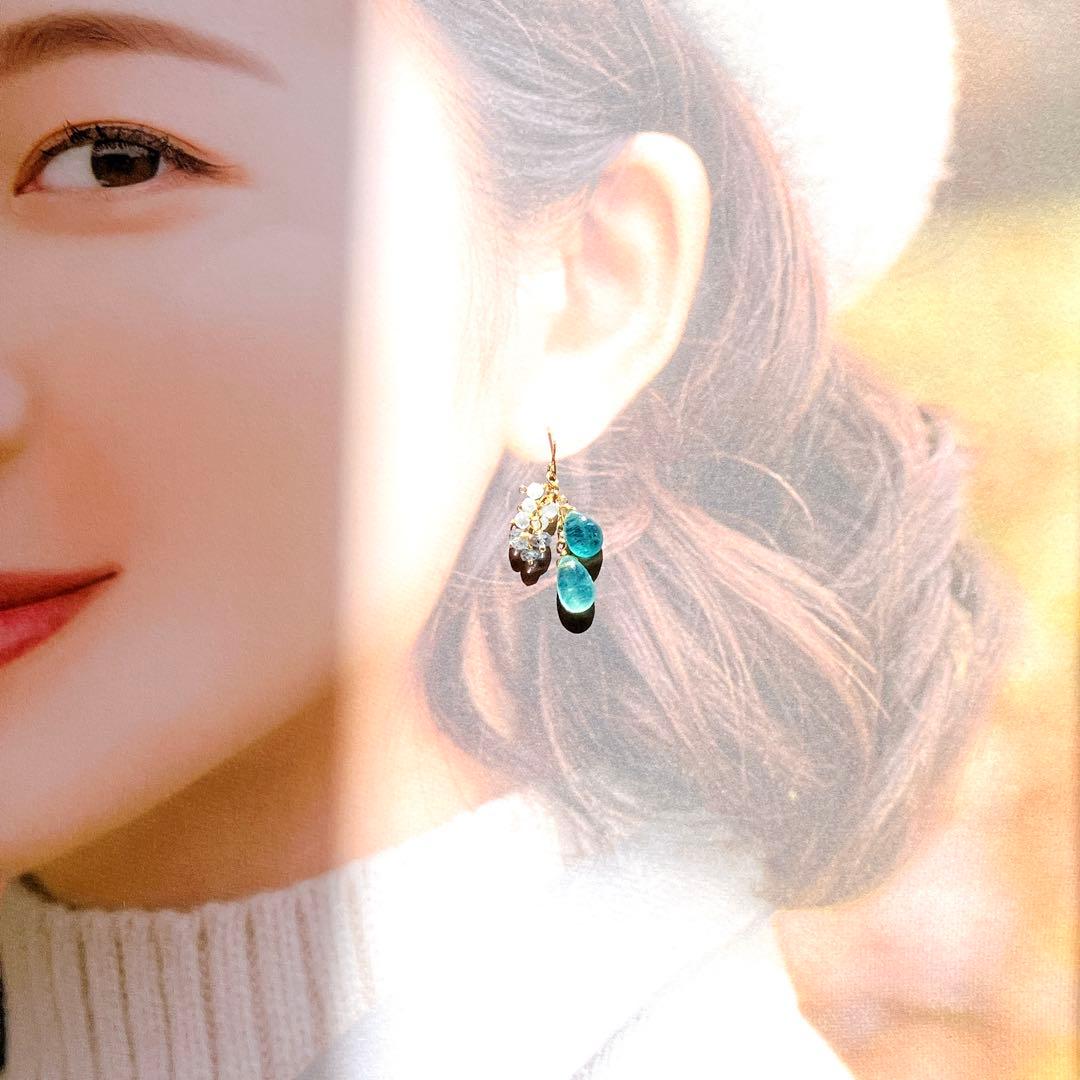 のんたん◆グランディディエライト×ブルームーンストーン×サファイアピアス