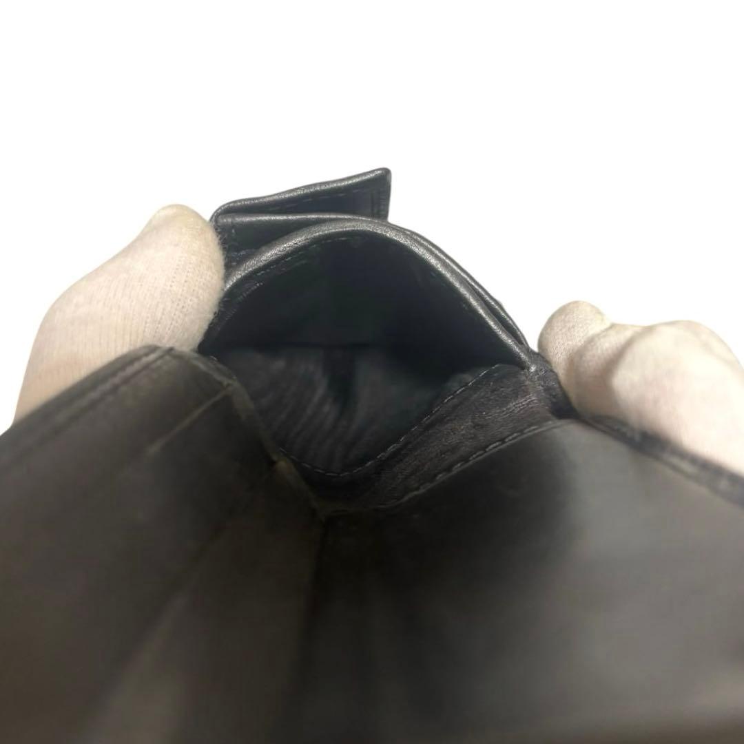 グッチ　長財布　シマレザー　ブラック　GG柄　インターロッキング　ロゴプレート