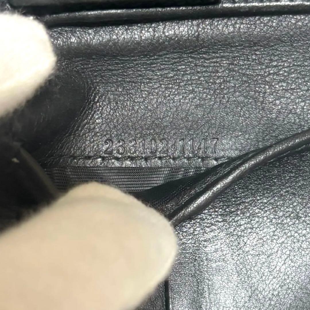 グッチ　長財布　シマレザー　ブラック　GG柄　インターロッキング　ロゴプレート