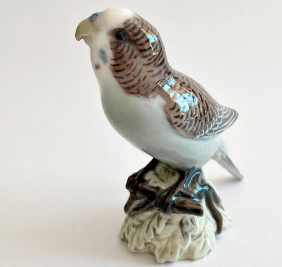 希少 ダール イェンセン セキセイインコ グリーン 鳥 フィギュリン