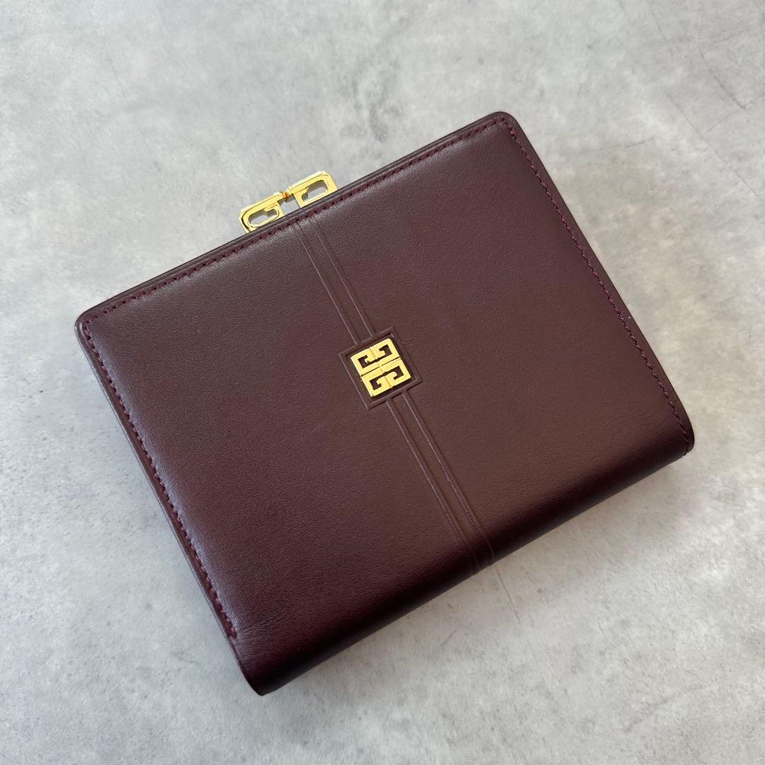 GIVENCHY 4Gロゴモチーフ がま口 二つ折り財布 コンパクトウォレット①