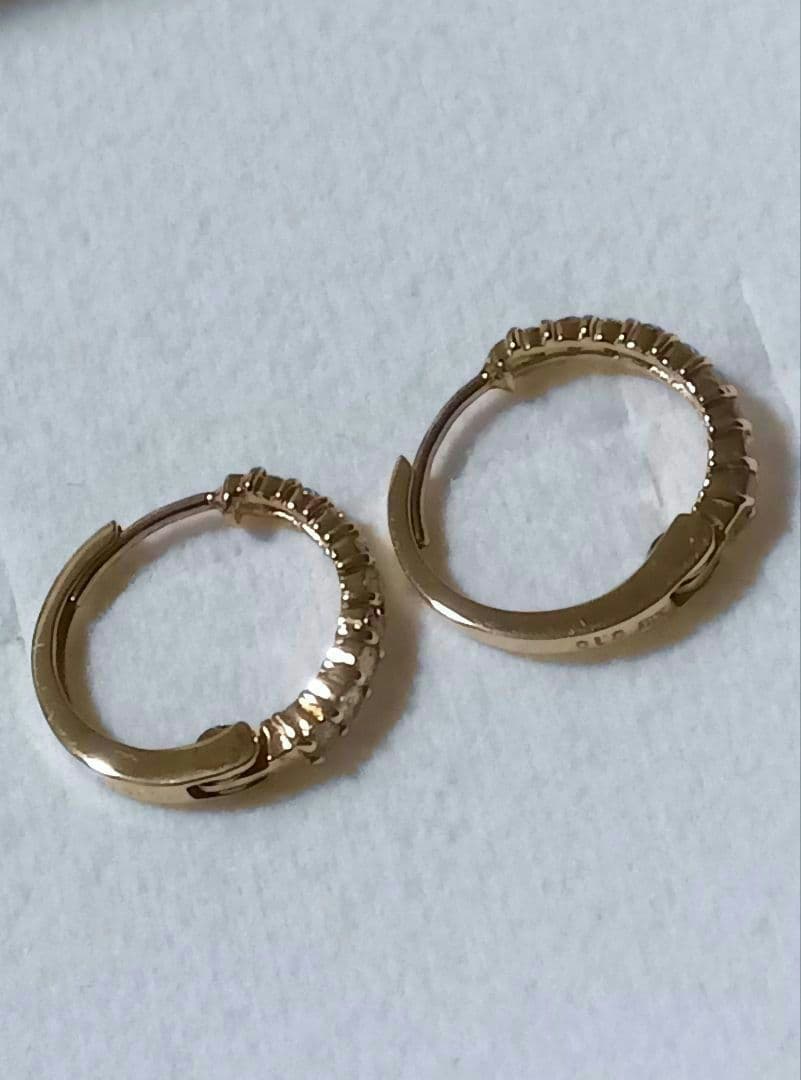 K10 イエローゴールド トータル 0.2ct ダイヤモンド ピアス