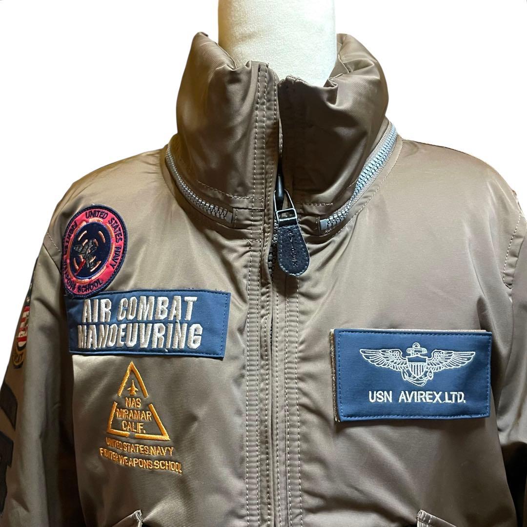 美品 AVIREX フライトジャケット ブラウン TOP GUN CWU