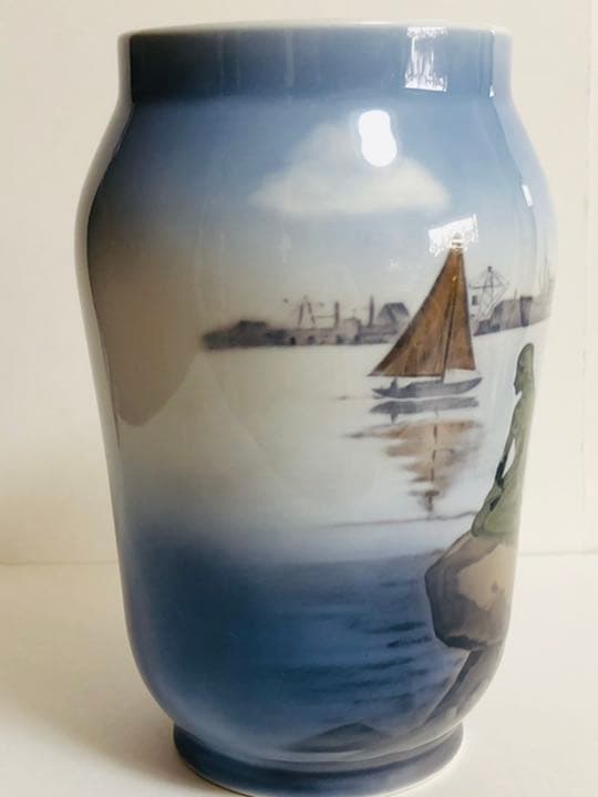 【美品】ロイヤルコペンハーゲン 花瓶　フラワーベース人魚姫の像