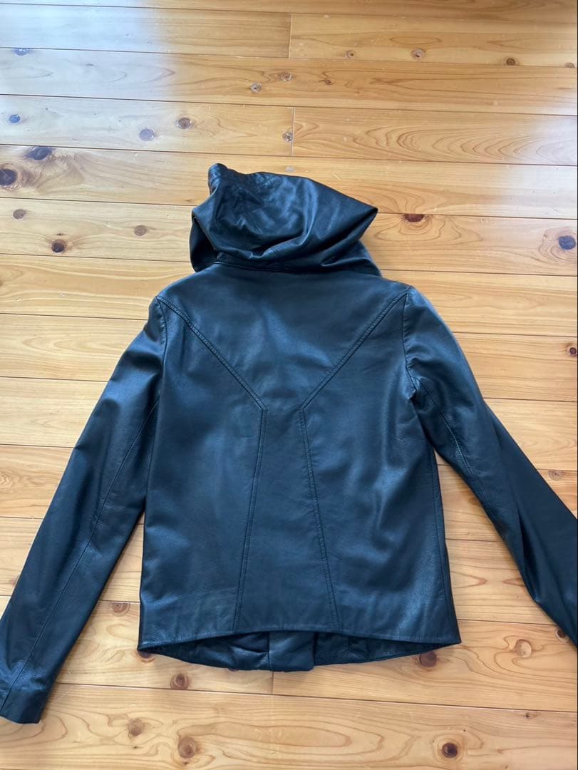 Helmut Lang レザー ジャケット フード S