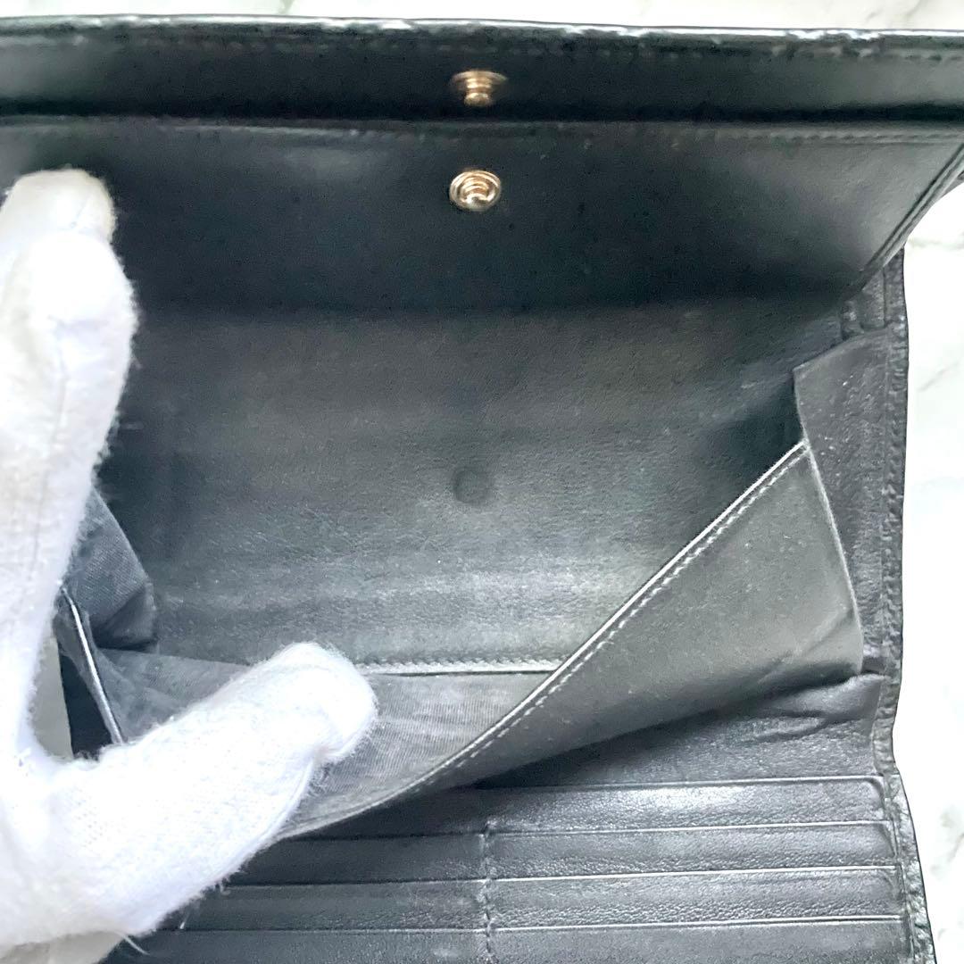 GUCCI グッチ フラップ 長財布　シマレザー　3つ折り財布　0117-②