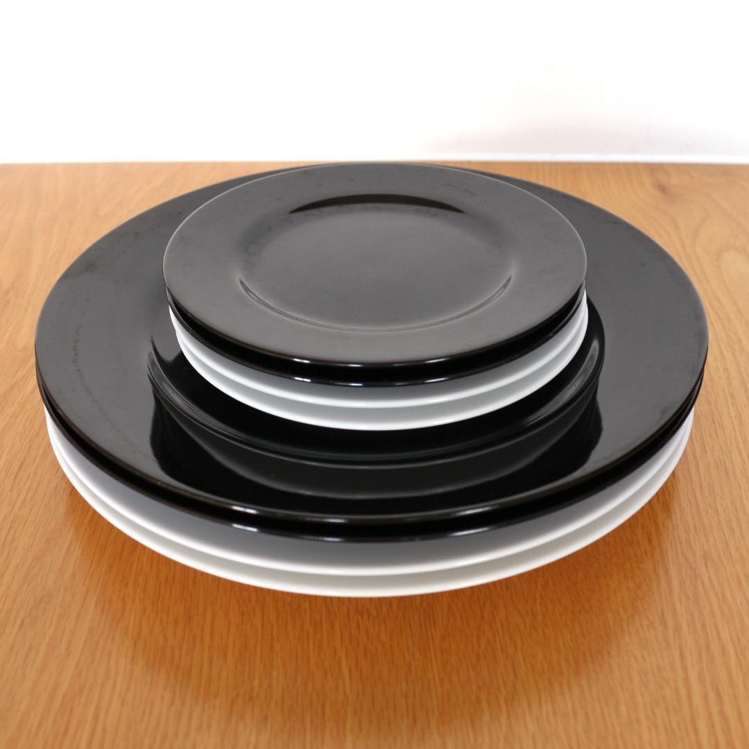 8枚 イタリア製 TAITU タイツー 器 プレート 白 黒 ディナープレート