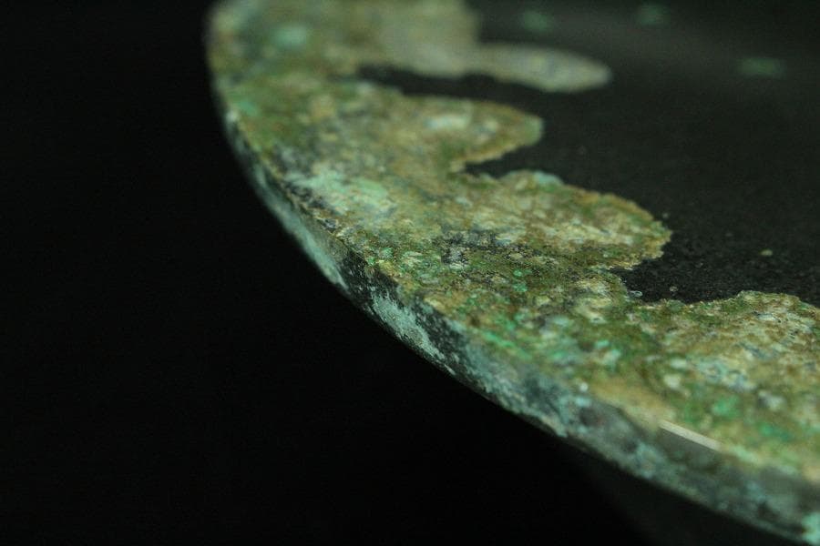 中国美術 白銅 龍紋 古鏡 φ17.5cm(K-HA465)