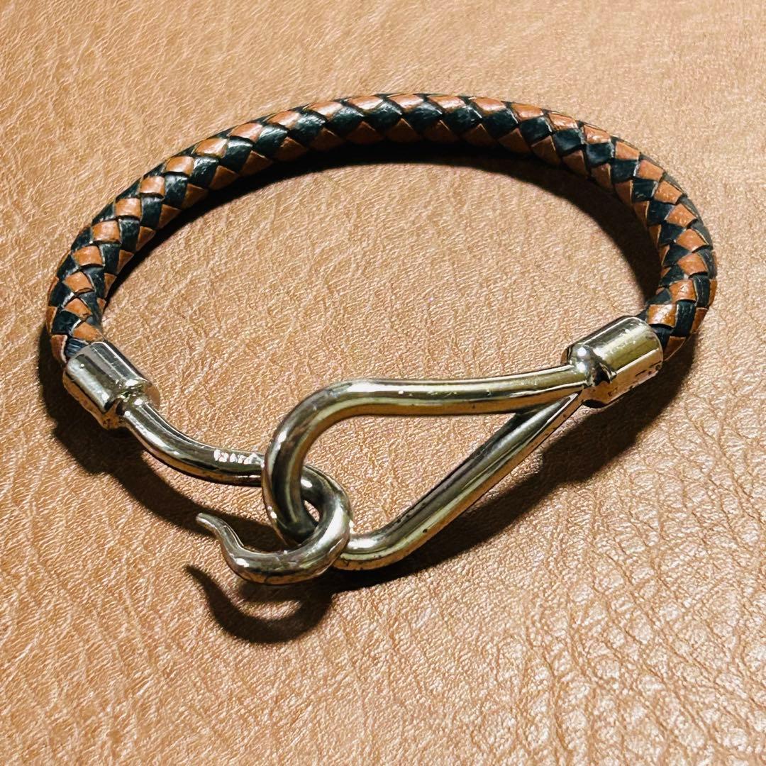 HERMES エルメス ジャンボ　編み込み　レザーバングル　ブレスレット箱無
