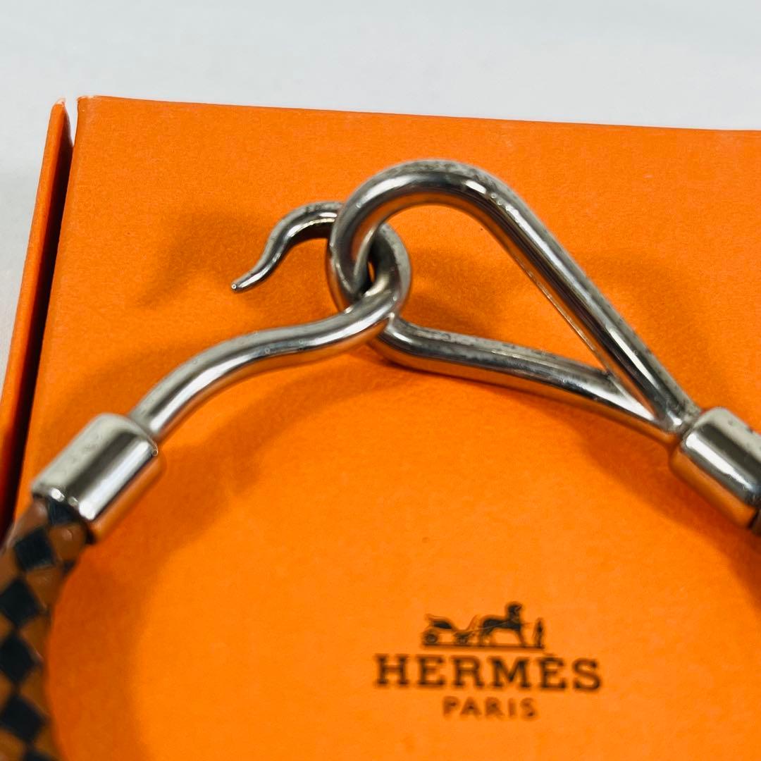 HERMES エルメス ジャンボ　編み込み　レザーバングル　ブレスレット箱無