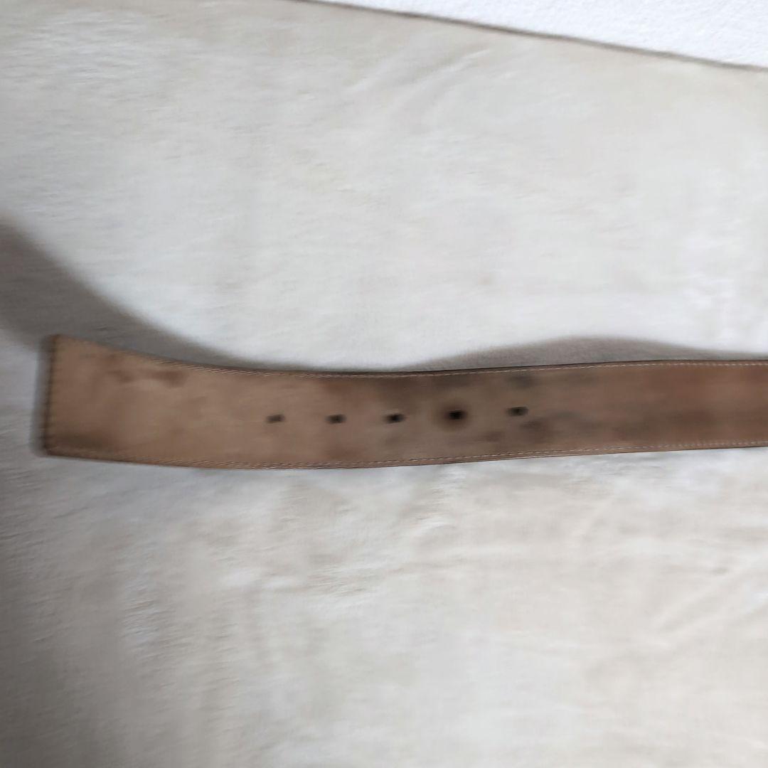 dz24 GUCCI レザーベルト 黒 GGロゴ 総柄 メンズMサイズ相当