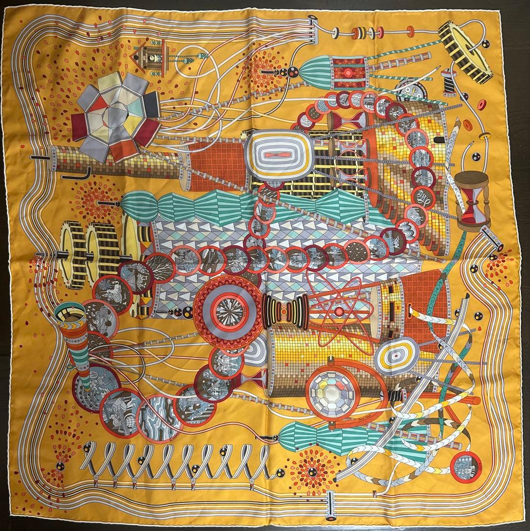 エルメス スカーフ 幾何学模様 シルクスカーフ 約90cm HERMES
