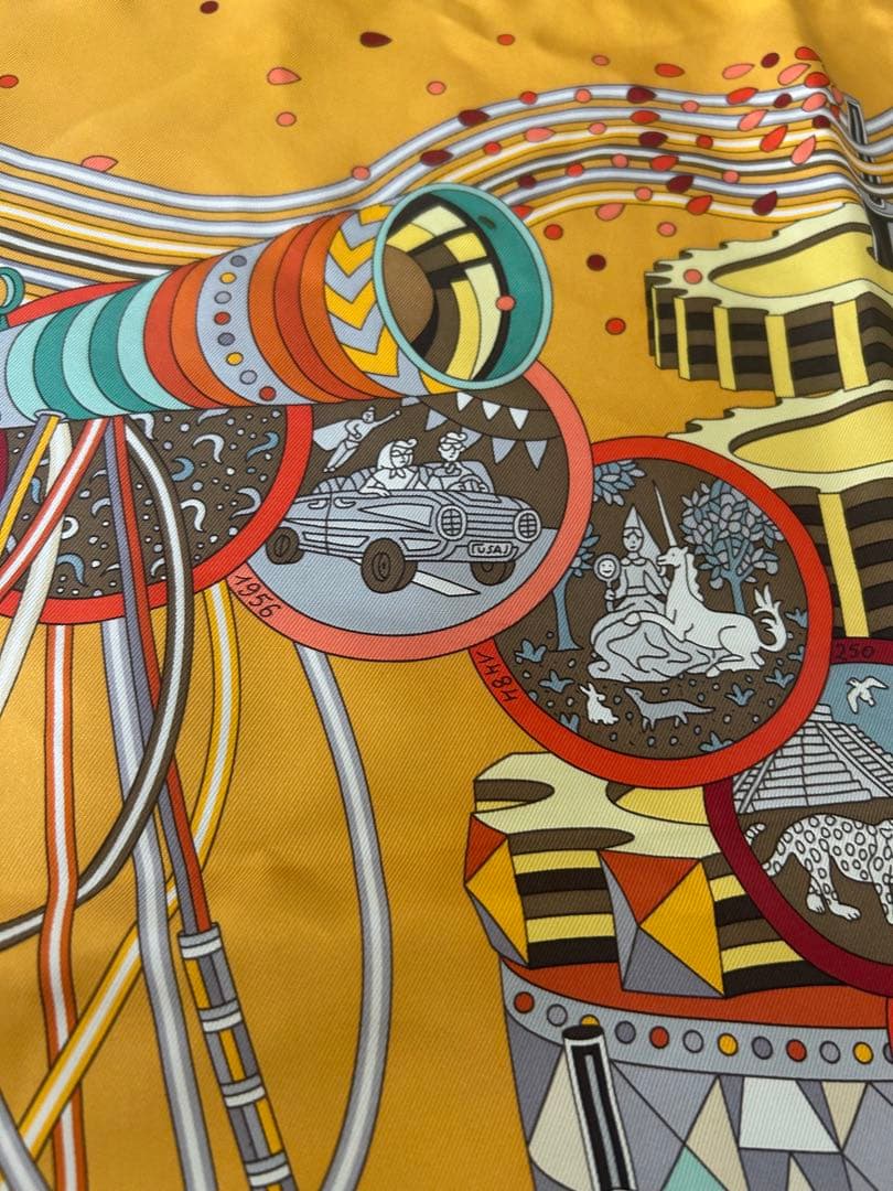 エルメス スカーフ 幾何学模様 シルクスカーフ 約90cm HERMES